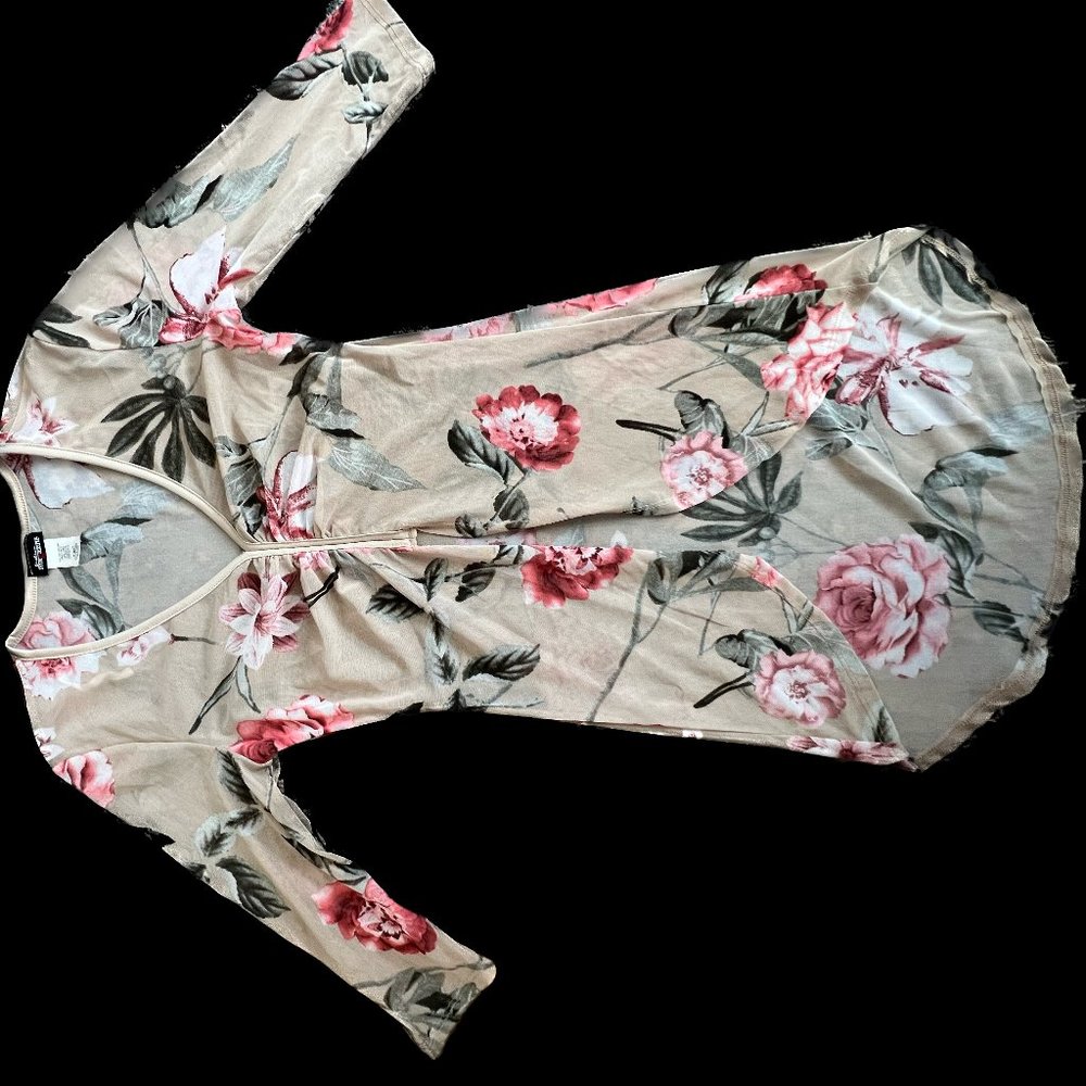 sheer floral long sleeve